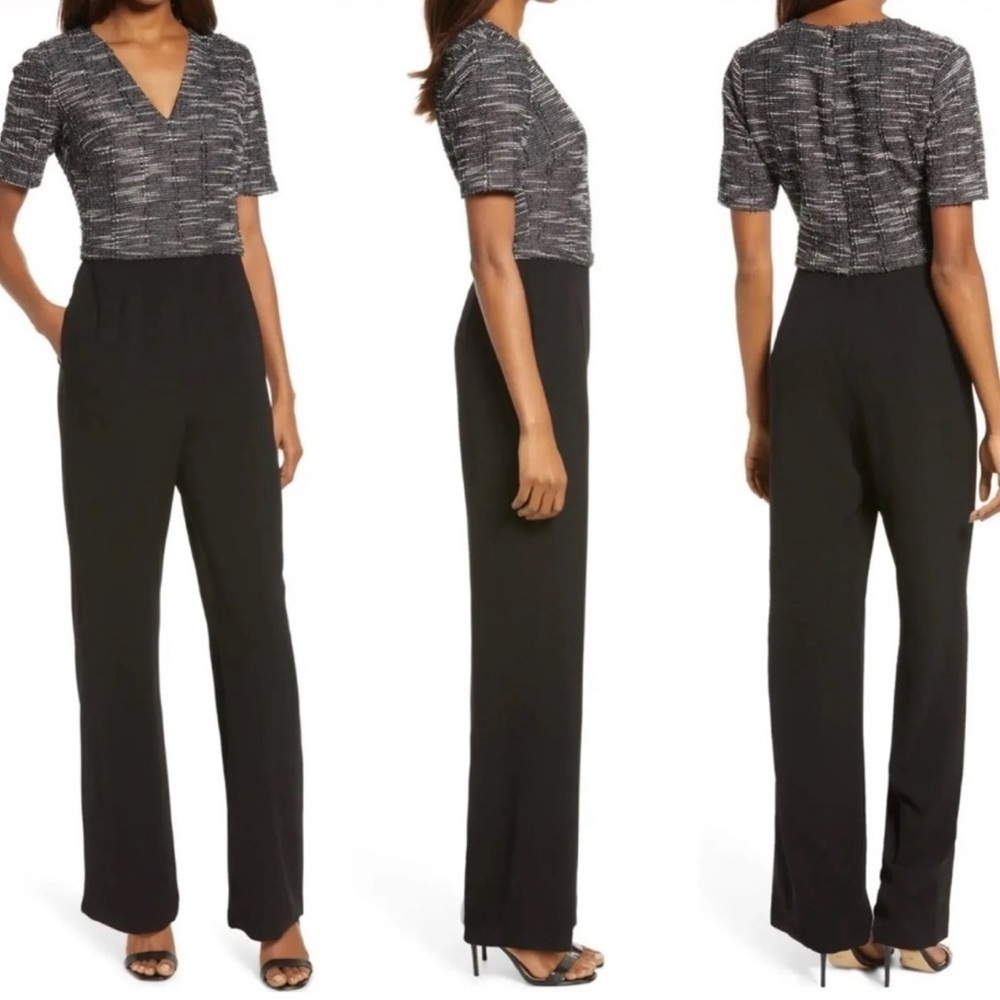 Dress the Population Black and Gray Jumpsuit